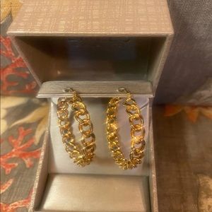 Curb Hoop Chain earrings